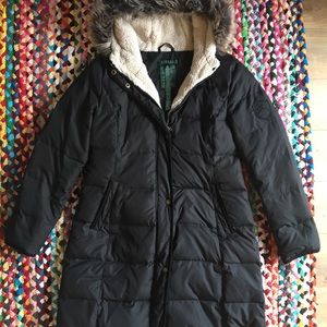 Ralph Lauren down coat quilted jacket blk PM
